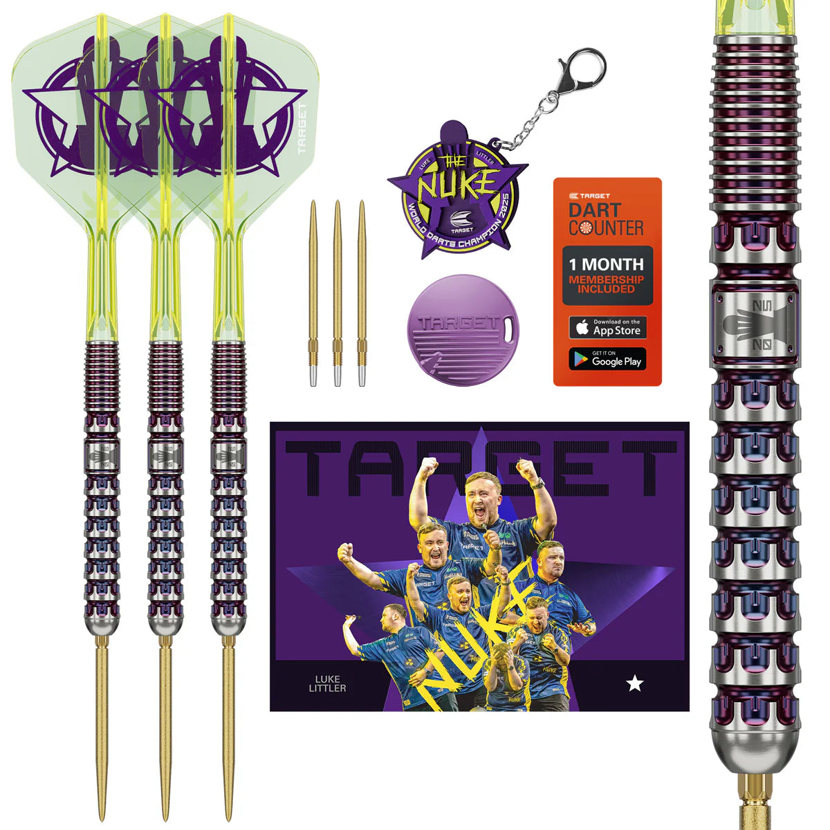 23G Luke Littler World Champion 2025 Edition 90% Tungsten SP Steel Tip Darts by Target